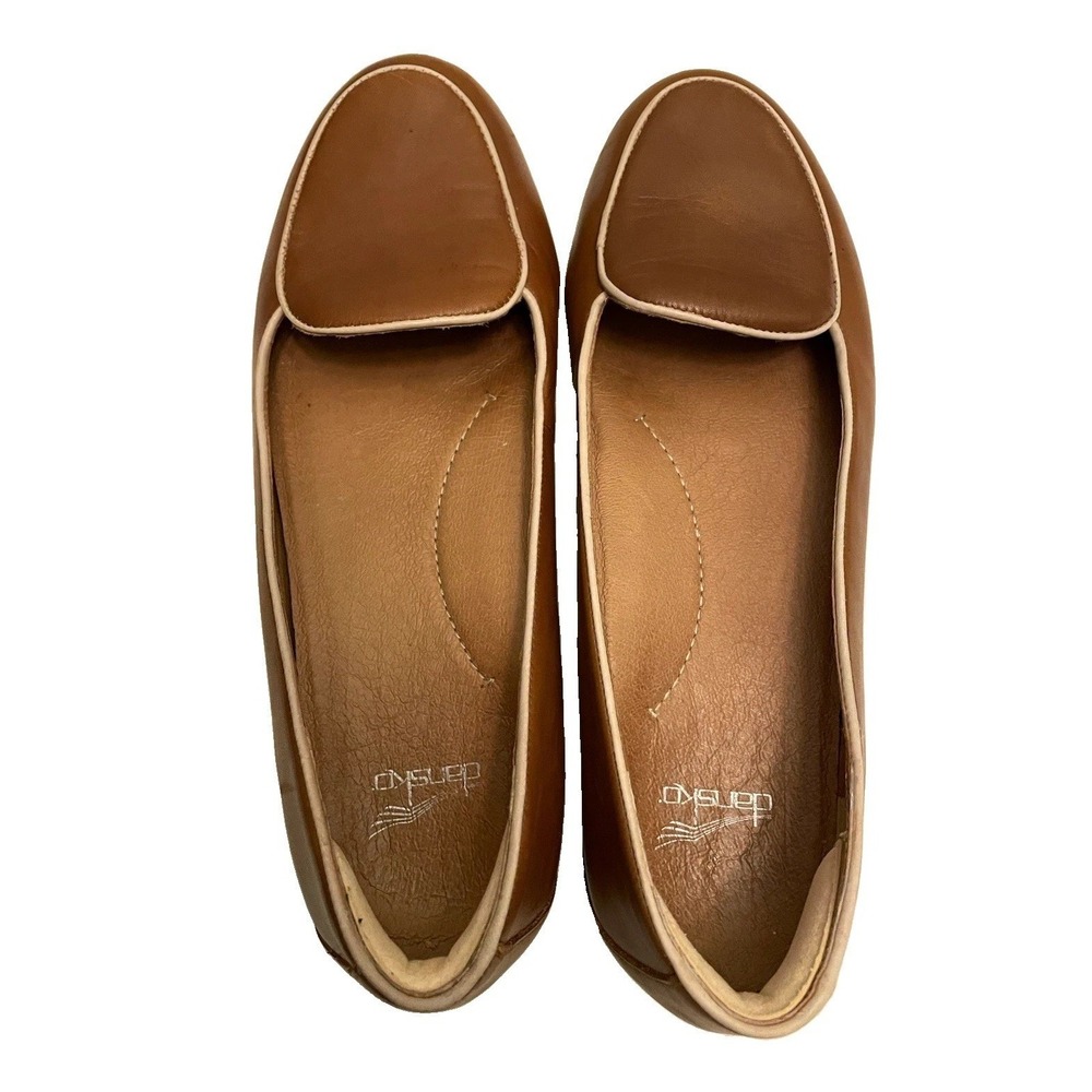 Dansko Natascia Loafers Womens 9.5 10 EU 40 Brown Leather Comfort Slip On Flats
